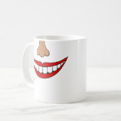Funny Smile Red Mouth Nose Lips and Teeth Koffiemok (Voorkant links)