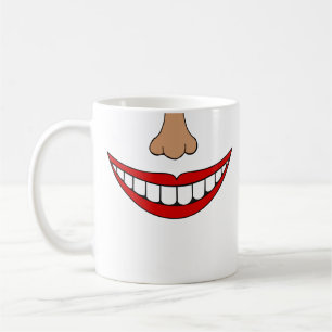 Funny Smile Red Mouth Nose Lips and Teeth Koffiemok