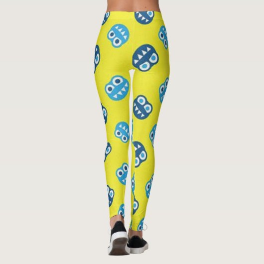 Funny Smiling Blue Bugs Leggings (Achterkant)