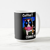 Funny Smiling Cartoon Koffee Loving Cow Koffiemok (Voorkant rechts)
