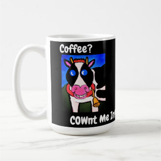 Funny Smiling Cartoon Koffee Loving Cow Koffiemok