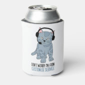 Funny Smiling Cat Customer Support EPIC Sarcastic Blikjeskoeler (Blikje Achterkant)