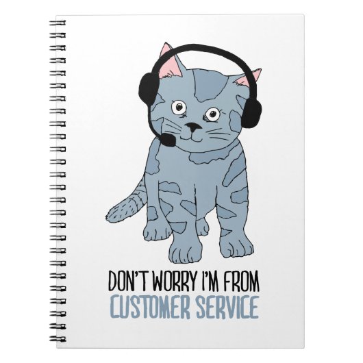 Funny Smiling Cat Customer Support EPIC Sarcastic Notitieboek (Voorkant)