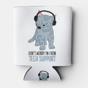 Funny Smiling Cat Tech Support Epic SarcasticQuote Blikjeskoeler
