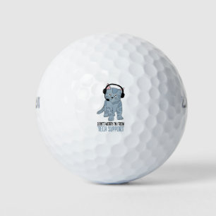 Funny Smiling Cat Tech Support Epic SarcasticQuote Golfballen