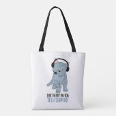 Funny Smiling Cat Tech Support Epic SarcasticQuote Tote Bag (Achterkant)