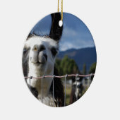 Funny Smiling Llama in Southern Oregon Keramisch Ornament (Rechts)