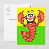 Funny Smiling Lobster Briefkaart (Voorkant / Achterkant)