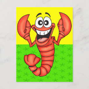 Funny Smiling Lobster Briefkaart