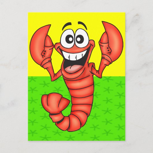Funny Smiling Lobster Briefkaart (Voorkant)