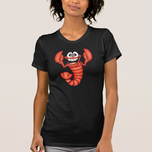 Funny Smiling Lobster T-shirt (Voorkant)