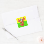 Funny Smiling Lobster Vierkante Sticker (Envelop)