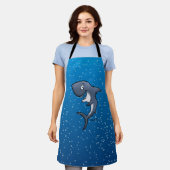 Funny Smiling Shark Cartoon Illustratie Schort (Gedragen)