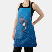 Funny Smiling Shark Cartoon Illustratie Schort (Insitu)
