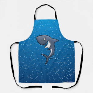 Funny Smiling Shark Cartoon Illustratie Schort