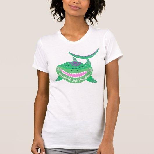 Funny Smiling Shark Cute Boho Kawaii Zee Animal T-shirt (Voorkant)