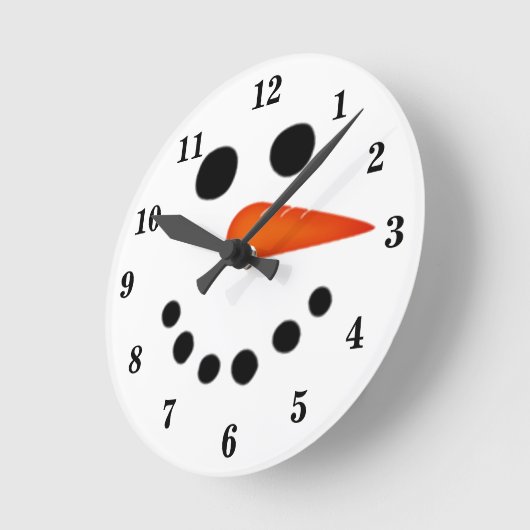 Funny Smiling Snowman Ronde Klok (Hoek)