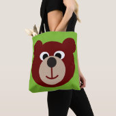 Funny Smiling Teddy Bear + uw achtergrond en ideeë Tote Bag (Dichtbij)