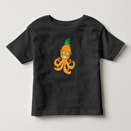 FUNNY SMILLE EXOTIC TROPICAL PINEAPPLE OCTOPUS KINDER SHIRTS (Voorkant)