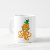 FUNNY SMILLE EXOTIC TROPICAL PINEAPPLE OCTOPUS KOFFIEMOK (Voorkant links)