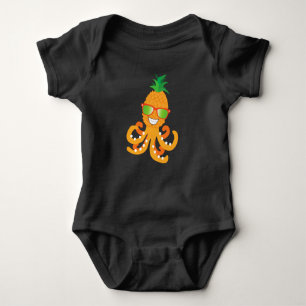 FUNNY SMILLE EXOTIC TROPICAL PINEAPPLE OCTOPUS ROMPER