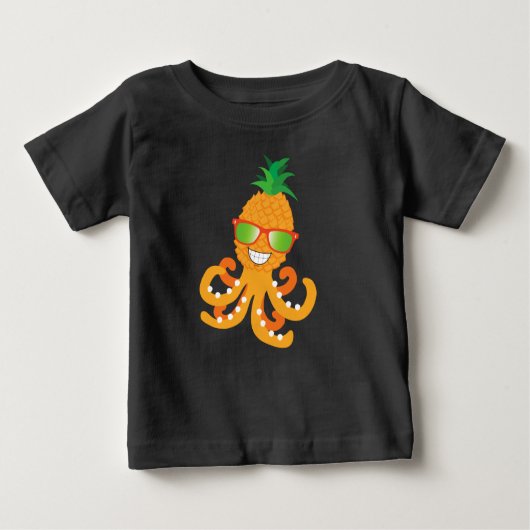 FUNNY SMILLE EXOTIC TROPICAL PINEAPPLE OCTOPUS T- (Voorkant)
