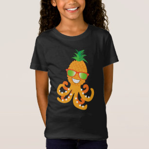 FUNNY SMILLE EXOTIC TROPICAL PINEAPPLE OCTOPUS T- T-SHIRT