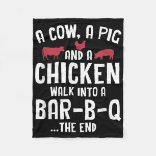 Funny Smoked Meat Steak Grilling Bar Barbecue Fleece Deken