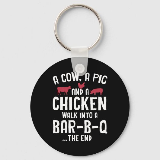 Funny Smoked Meat Steak Grilling Bar Barbecue Sleutelhanger (Voorkant)