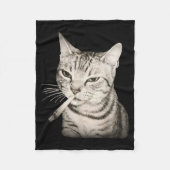 Funny Smoking Cat Cigarette Kitty Gen Z Meme  Fleece Deken (Voorkant)