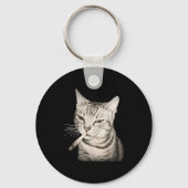 Funny Smoking Cat Cigarette Kitty Gen Z Meme  Sleutelhanger (Voorkant)