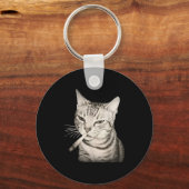 Funny Smoking Cat Cigarette Kitty Gen Z Meme Sleutelhanger (Voorkant)