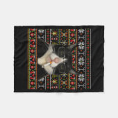 Funny Smoking Cat Meme Christmas Ugly Sweater Cat  Fleece Deken (Voorkant (Horizontaal))
