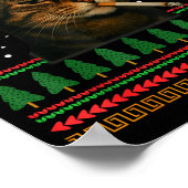 Funny Smoking Cat Meme Christmas Ugly Sweater Cat Poster (Hoek)