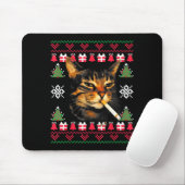 Funny Smoking Cat Meme Ugly Christmas Sweater For Muismat (Met muis)