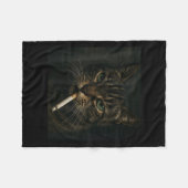 Funny Smoking Cat, Sigaret Kat Gen Z Meme, Cat Fleece Deken (Voorkant (Horizontaal))