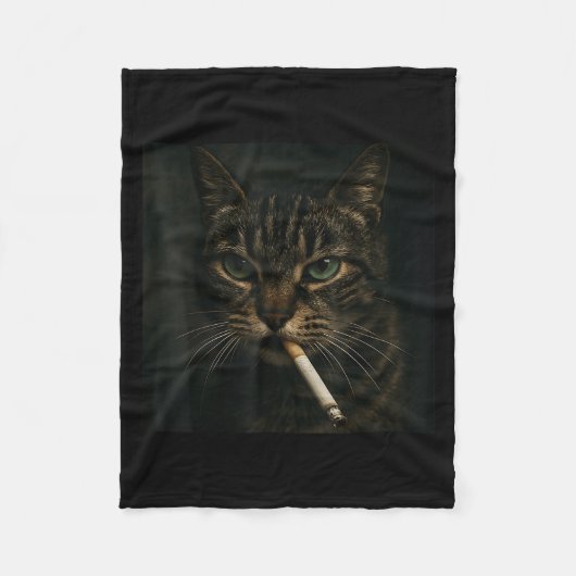 Funny Smoking Cat, Sigaret Kat Gen Z Meme, Cat Fleece Deken (Voorkant)