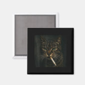 Funny Smoking Cat, Sigaret Kat Gen Z Meme, Cat Magneet (Voorkant / Achterkant)