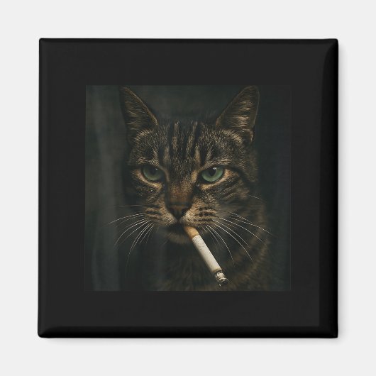 Funny Smoking Cat, Sigaret Kat Gen Z Meme, Cat Magneet (Voorkant)