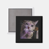 Funny Smoking Cat, Sigaret Kat Gen Z Meme, Cat Magneet (Voorkant / Achterkant)