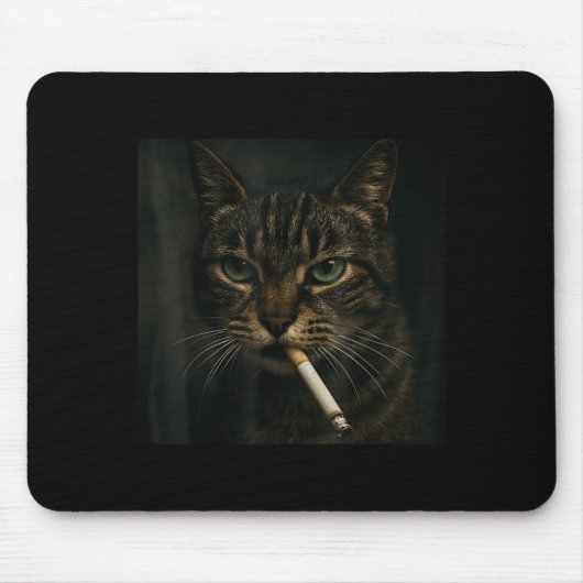 Funny Smoking Cat, Sigaret Kat Gen Z Meme, Cat Muismat (Voorkant)