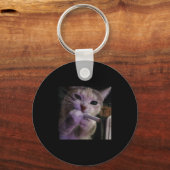 Funny Smoking Cat, Sigaret Kat Gen Z Meme, Cat Sleutelhanger (Voorkant)