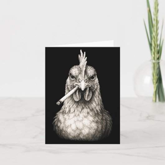 Funny Smoking Chicken Cigarette Gen Z Meme Farm An Kaart (Voorkant)