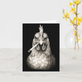 Funny Smoking Chicken Cigarette Gen Z Meme Farm An Kaart (Gele Bloem)