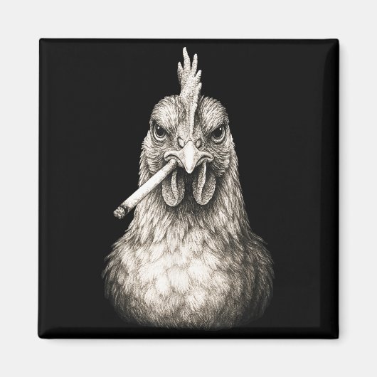 Funny Smoking Chicken Cigarette Gen Z Meme Farm An Magneet (Voorkant)