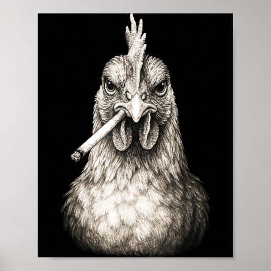 Funny Smoking Chicken Cigarette Gen Z Meme Farm An Poster (Voorkant)