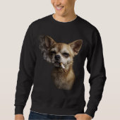 Funny Smoking Chihuahua — Vintage Y2K Grunge Dog  Trui (Voorkant)