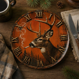 Funny Smoking Deer Rustic Hunting Cabin Papieren Bordje