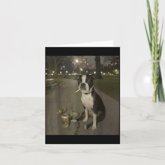 Funny Smoking Dog Meme Cigarette Gen Z Meme Dog Lo Kaart (Voorkant)