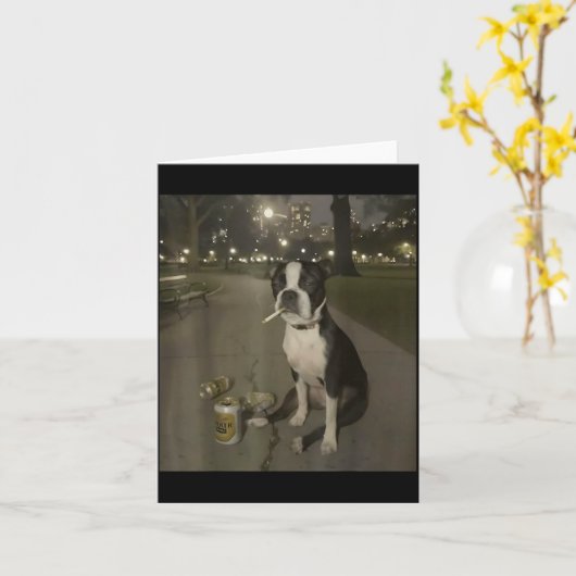 Funny Smoking Dog Meme Cigarette Gen Z Meme Dog Lo Kaart (Gele Bloem)